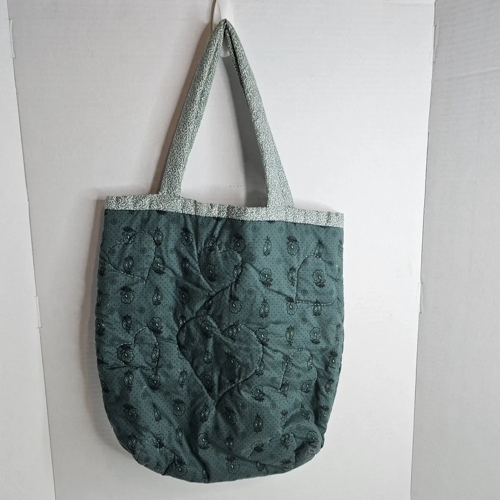 Handmade Quilted Patchwork Tote Bag Cotton Grocery Shopping Reusable